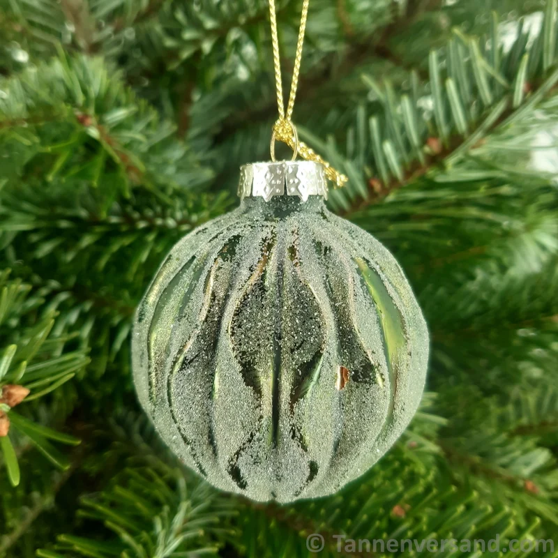 Weihnachtskugel aus Glas Grün Gold 6 cm 12er Set