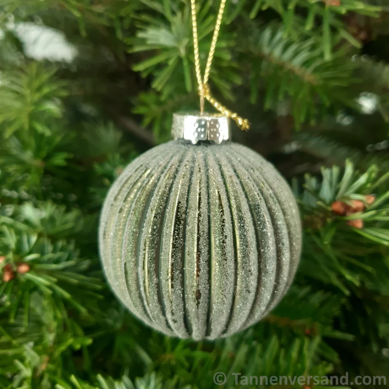 Weihnachtskugel aus Glas Grün Gold 6 cm 12er Set