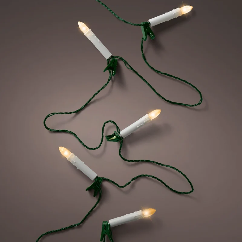 Lichterkette Kerzen 16 LEDs Klassisch Warm Dauerbetrieb 600 cm