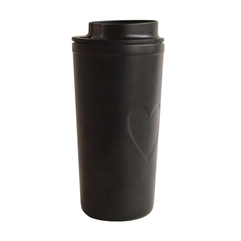 Eulenschnitt To go Becher Herz schwarz