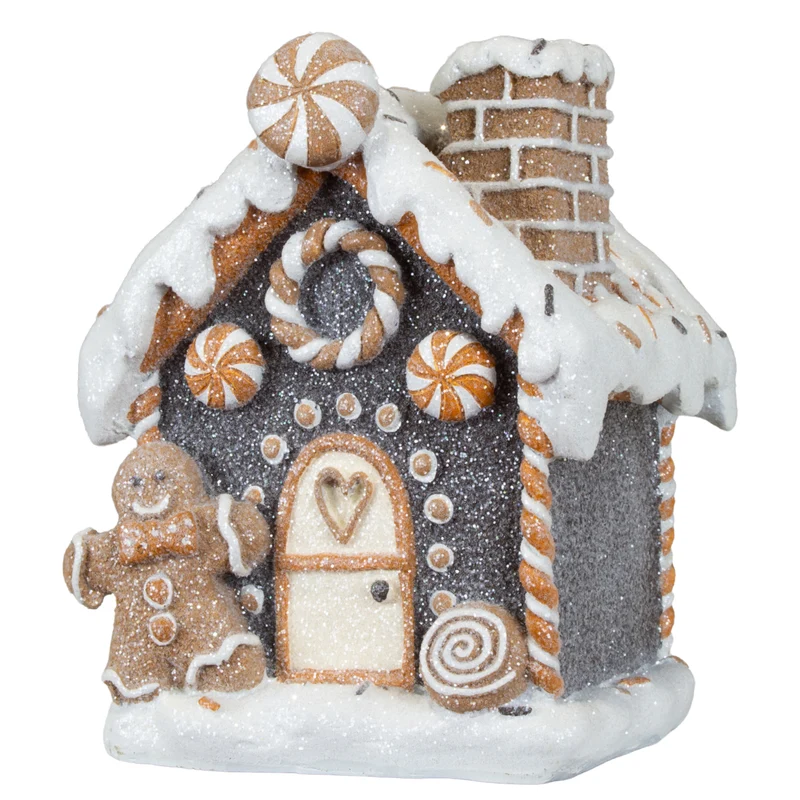 Lebkuchenhaus 12cm dunkelgrau
