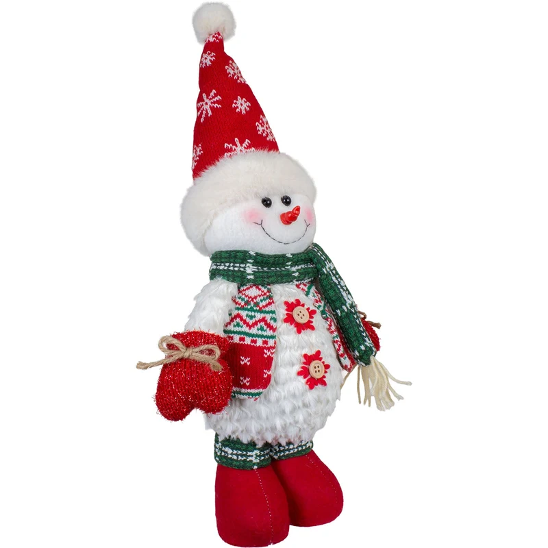 Schneemann-Paar mit Wintermützen – 2 Weihnachtsfiguren 38–48 cm