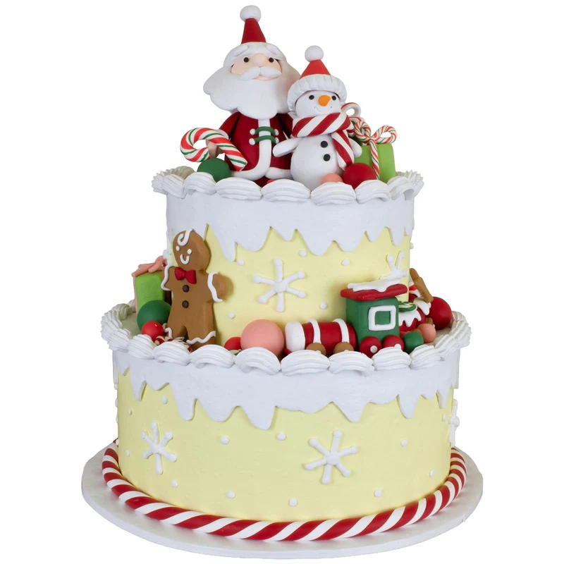 Weihnachtliche Torte 28 cm mit Weihnachtsmann & Schneemann Topping