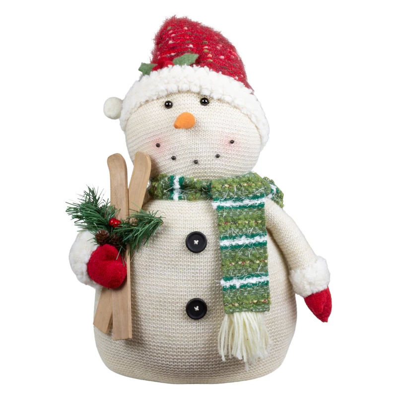 Dekofigur Schneemann 51cm (70cm), sitzend, 2 Stück