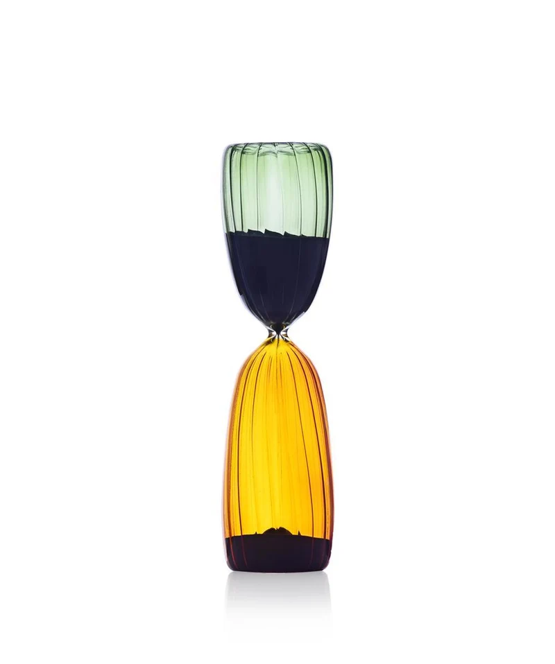 Sanduhr Times green/amber Eieruhr Zeitmanagement Zeitmesser Zahnputzuhr Kristallglas