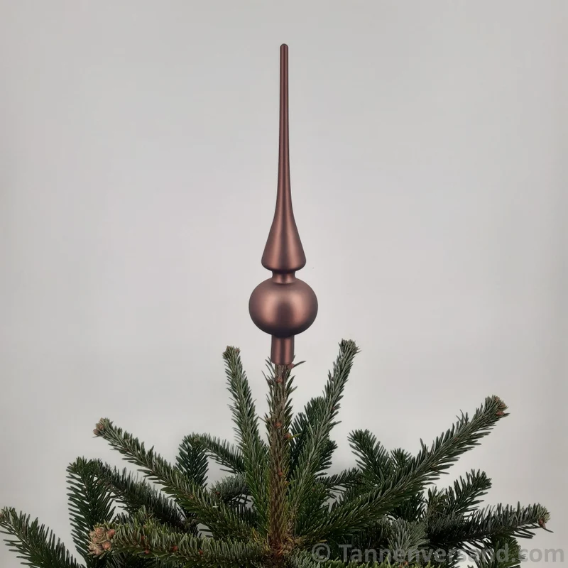 Baumspitze aus Glas Walnuss Matt 26 cm