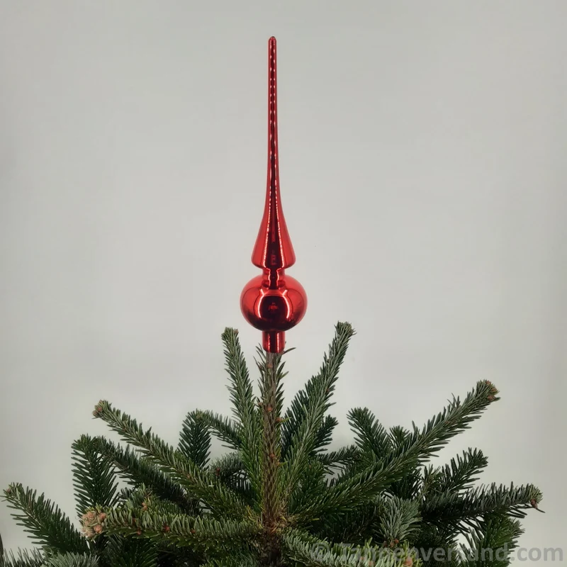 Baumspitze aus Glas Rot Glanz 26 cm