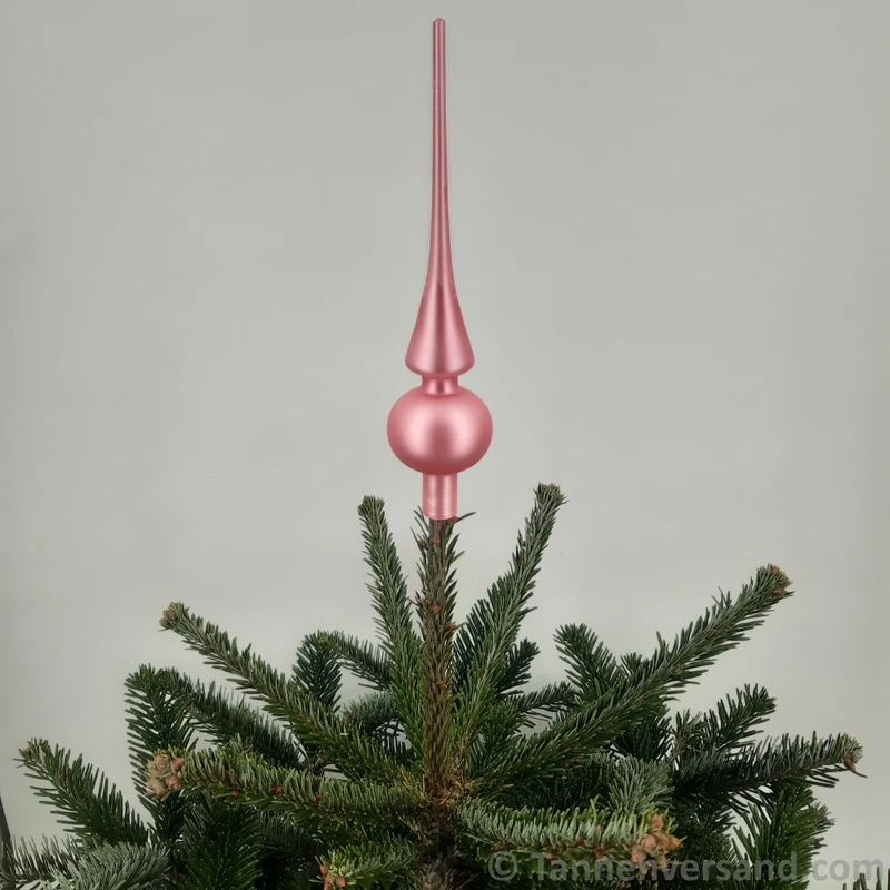 Baumspitze aus Glas Rosa Matt 26 cm