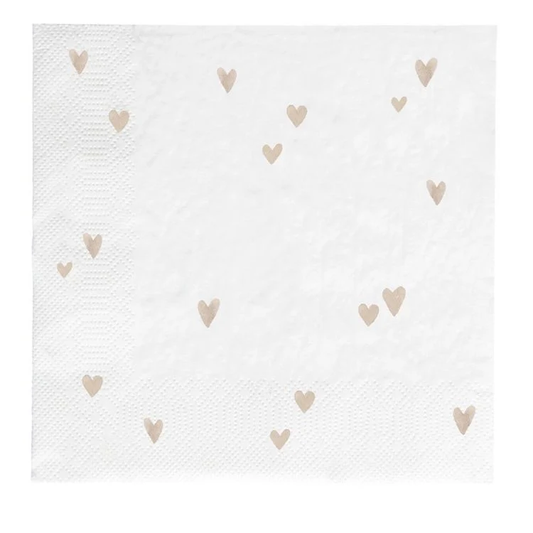 Bastion Collections Papierservietten Natural Hearts