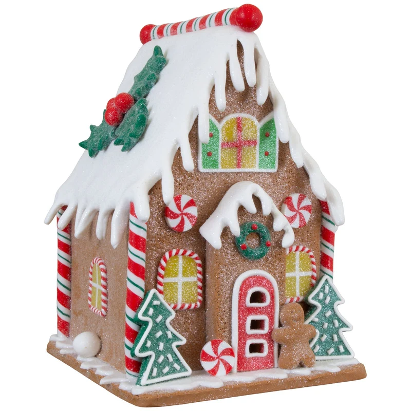 LED Lebkuchenhaus 18 cm – Leuchtendes Dekohaus mit Lebkuchenmann