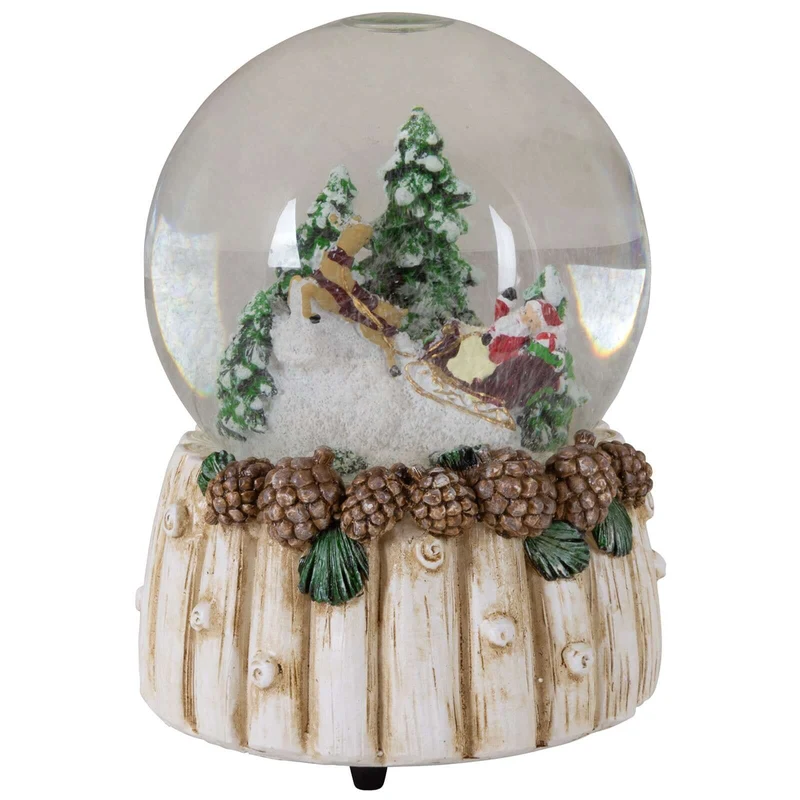Schneekugeln mit Spieluhr 15cm, 2 Designs im Set