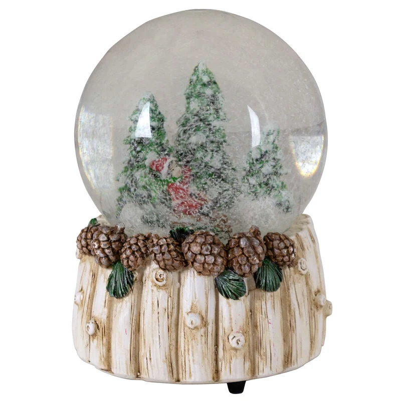 Schneekugeln mit Spieluhr 15cm, 2 Designs im Set