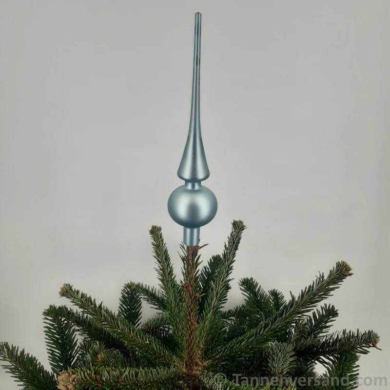 Baumspitze aus Glas Nebelblau Matt 26 cm