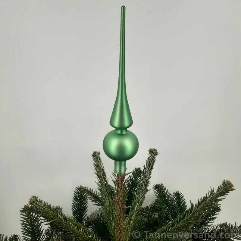 Baumspitze aus Glas Mistelgrün Matt 26 cm