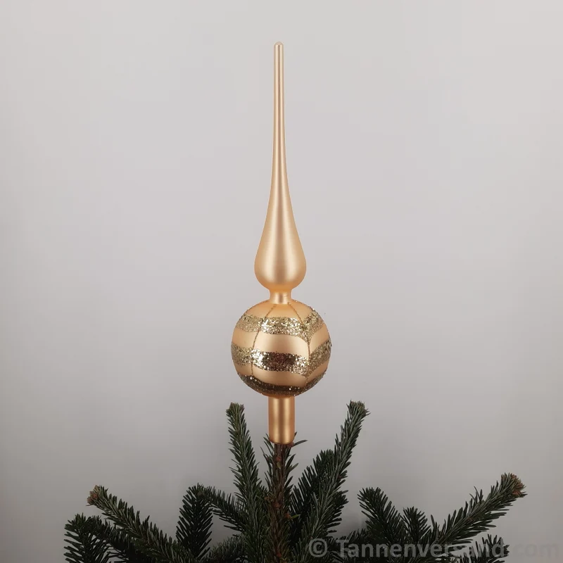 Baumspitze aus Glas Gold Glanz 31 cm