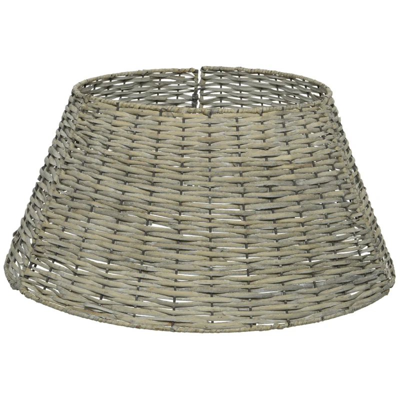 Baumring Korb Kranz aus Weide Grau Weiß 57 x 28 cm