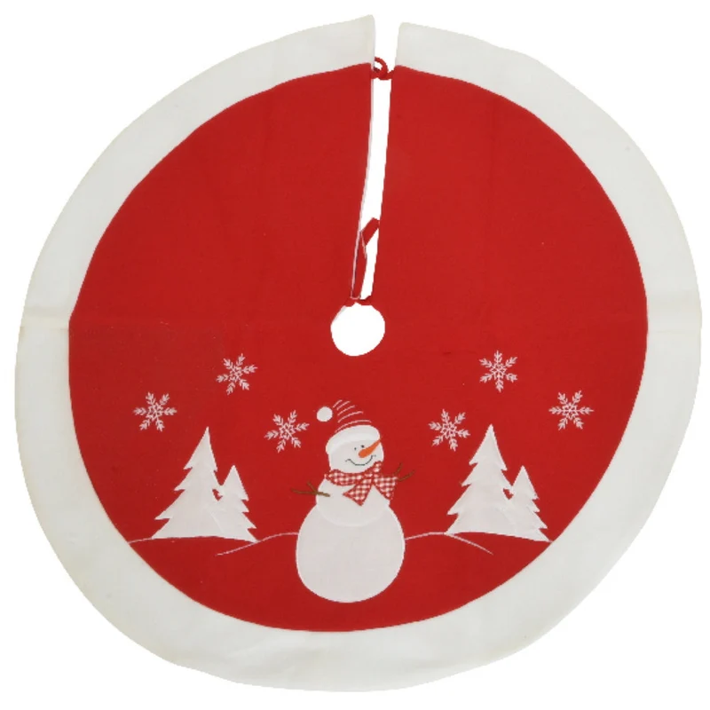 Baumdecke aus Polyester Rot Weiß Schneemann 89 cm