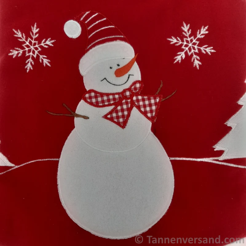 Baumdecke aus Polyester Rot Weiß Schneemann 89 cm