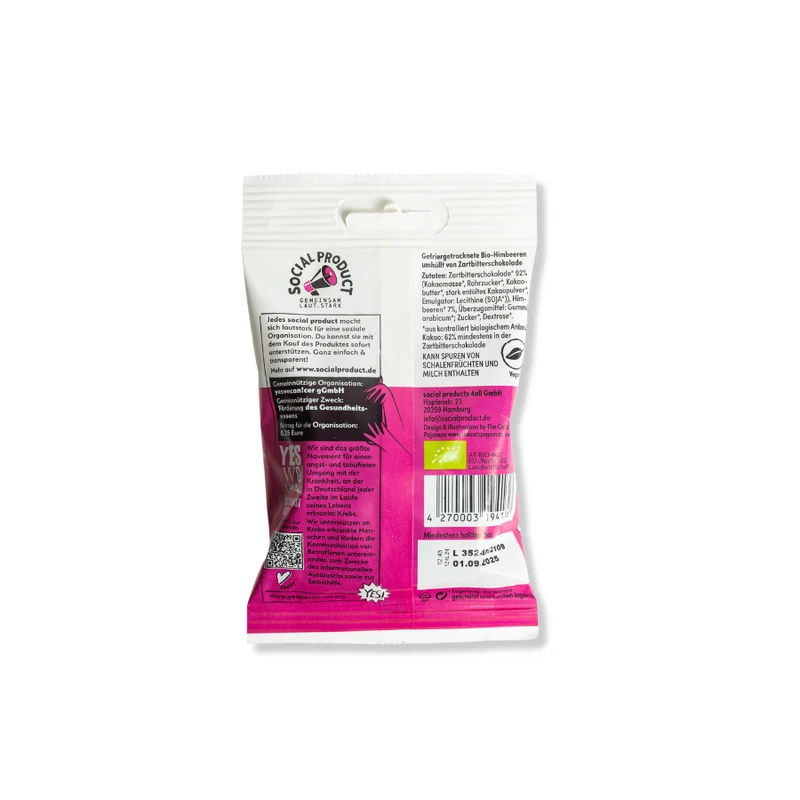 Bio-Himbeere in Zartbitterschokolade