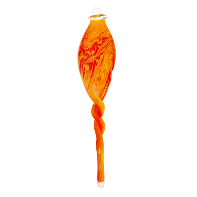Gartenskulptur Hängezapfen 43cm rot orange inkl. Stab