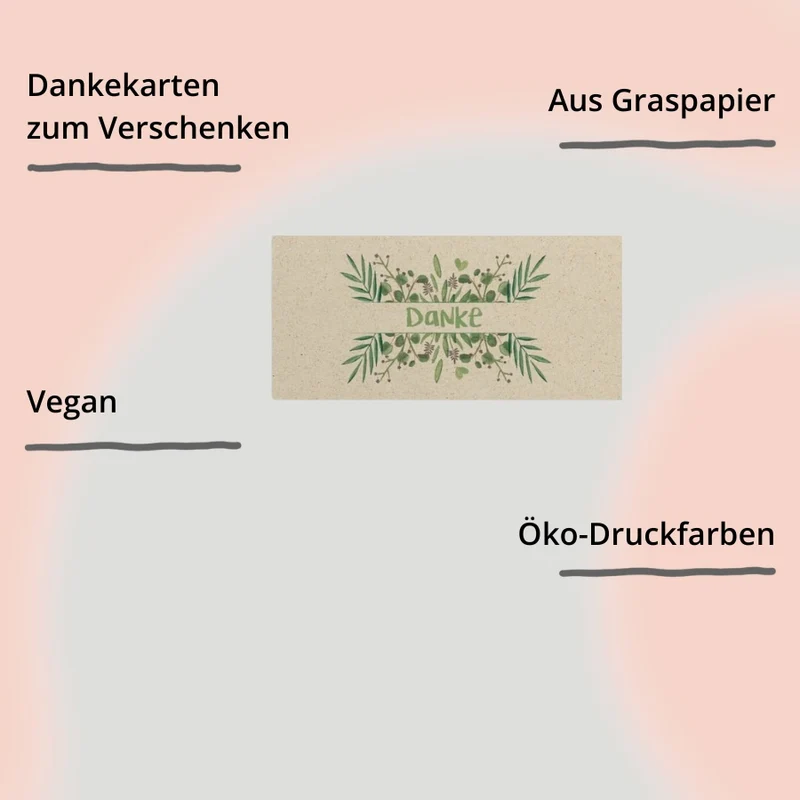 Dankeskarte Graspapier – Danke