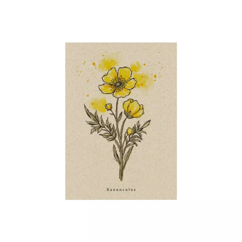 Postkarte aus Graspapier (versch. Designs)