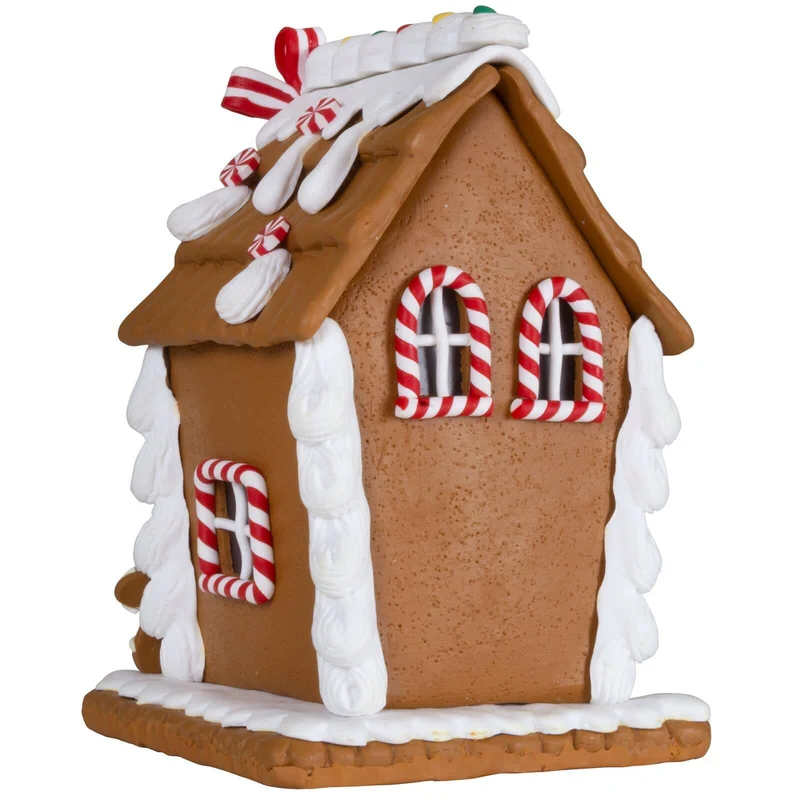 Festlich geschmücktes Lebkuchenhaus mit Candy-Dekor – 14 cm