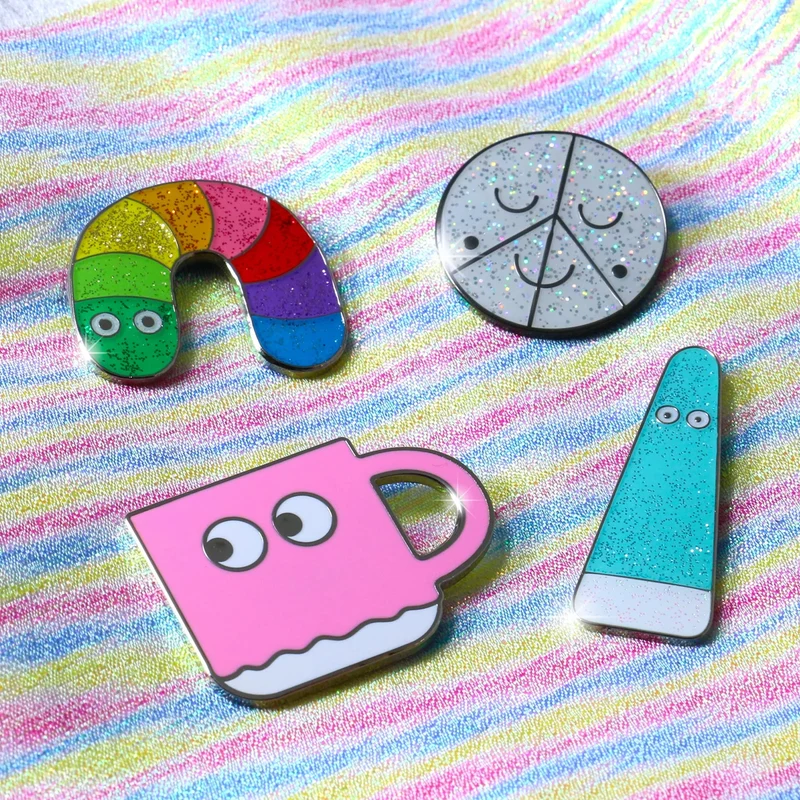 Arhoj Pin Glitter Rainbow Worm
