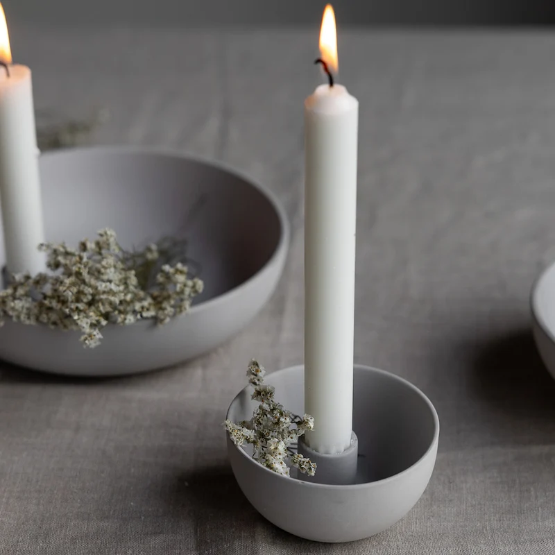 Storefactory LIDATORP Kerzenhalter light grey mini
