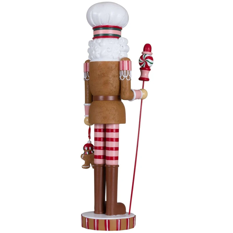 Dekorativer Nussknacker 45cm in braun-pink-rot-weiss / Candy Christmas