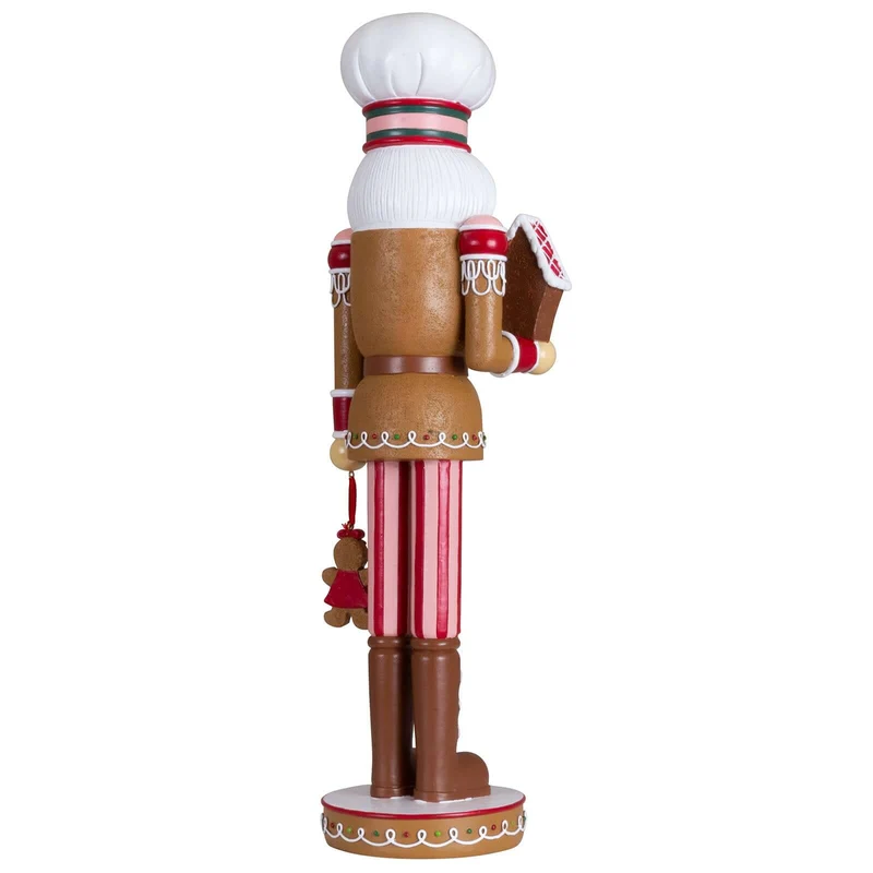 Dekorativer Nussknacker 45cm in braun-pink-rot-weiss / Candy Christmas