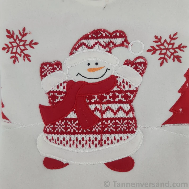 Baumdecke aus Filz Weiß Rot Schneemann 90 cm