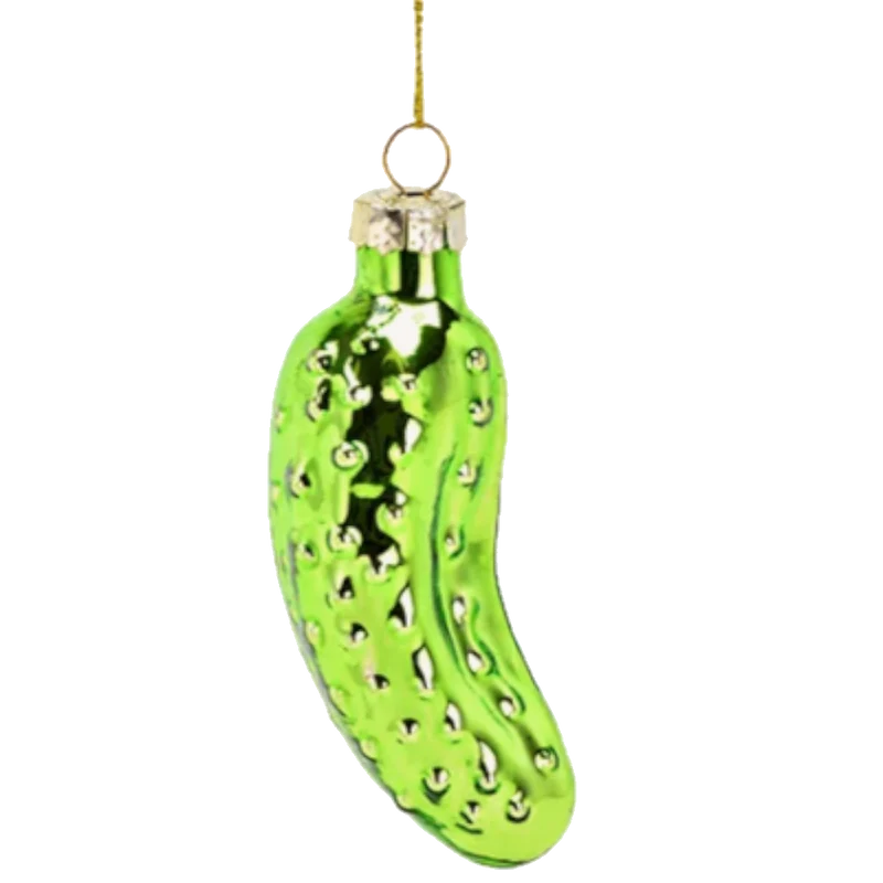 Anhänger Weihnachtsgurke Cucumber aus Glas Grün 8,0 cm