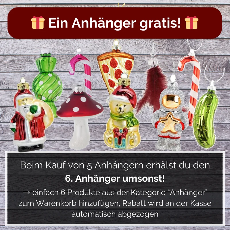 Anhänger Weihnachtsgurke Cucumber aus Glas Grün 8,0 cm