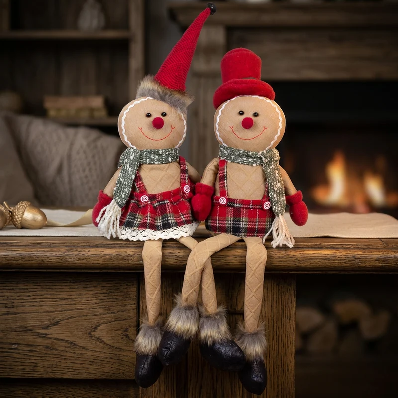 Lebkuchenfiguren, 2 Designs, 35cm (70cm) Kantenhocker, 2 Stück