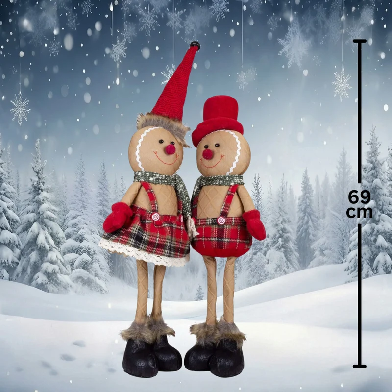 Lebkuchenfiguren, 2 Designs, 55cm (69cm) stehend, 2 Stück