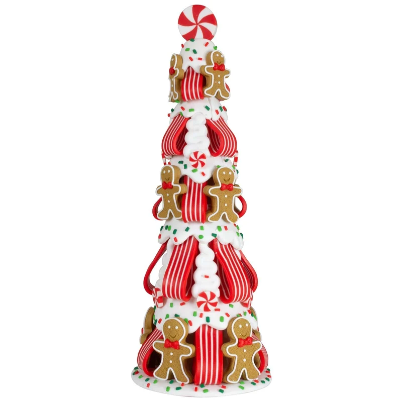 Lebkuchenbaum 30cm braun-weiß-rot