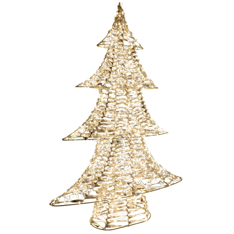 LED Lichterbaum warmweiß - Farbe gold - Höhe 100cm – mit Timer
