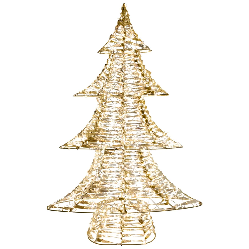 LED Lichterbaum warmweiß - Farbe gold - Höhe 100cm – mit Timer