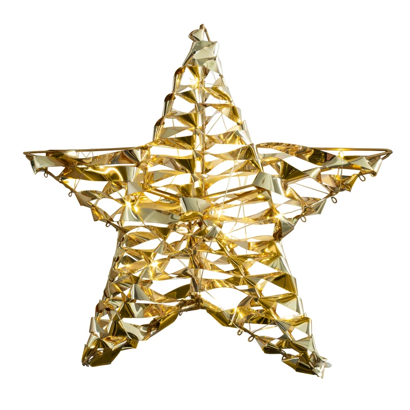 LED Stern Weihnachtsstern warmweiß - Farbe gold - Höhe 30cm – mit Timer
