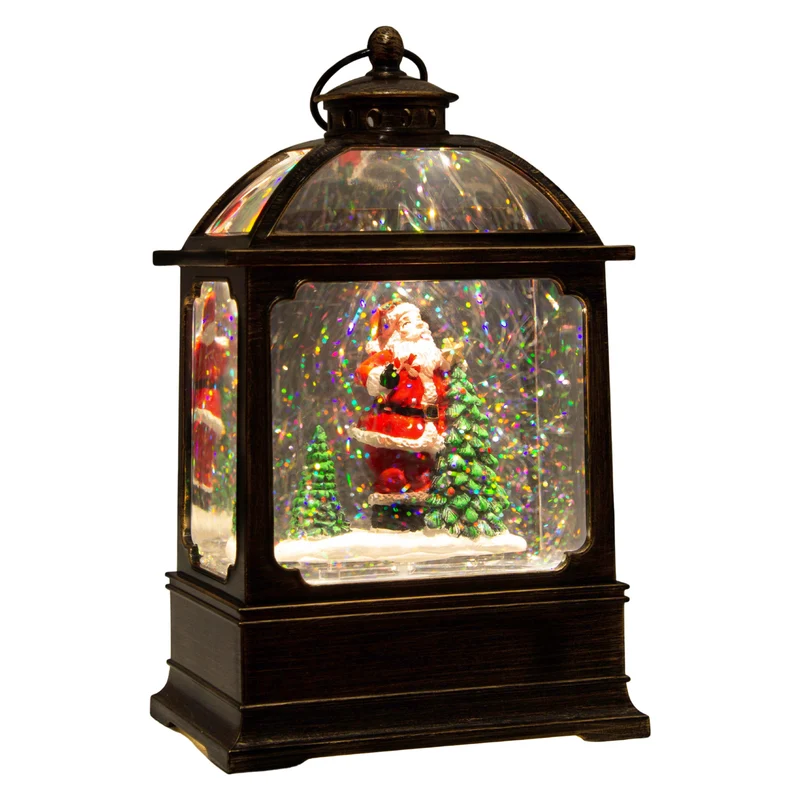 LED Schneelaterne Weihnachtsmann 17cm