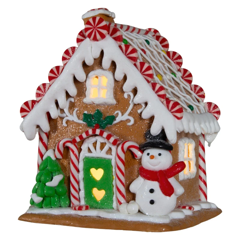 LED Lebkuchenhaus 14cm bunt