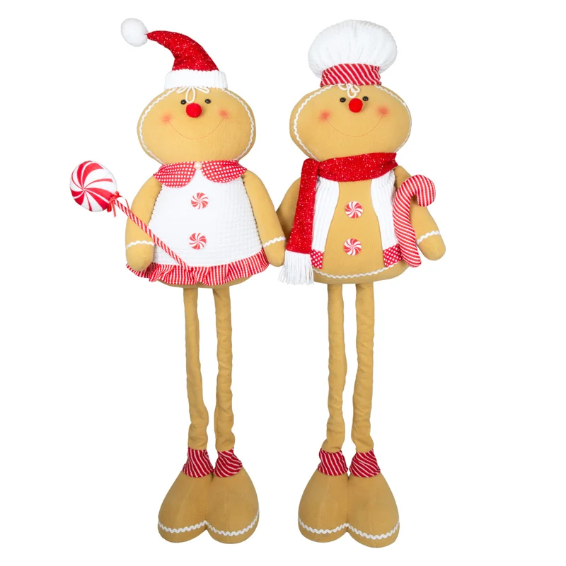 Lebkuchenfigur ausziehbar 75-136cm (96-160cm) Dekofigur 2 Designs mit Zuckerstange