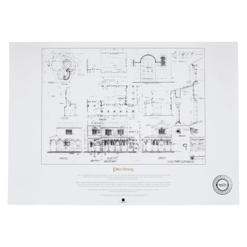 Herr der Ringe Bauplan Kunstdruck The Courtyard of Minas