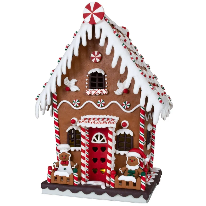 XL LED Lebkuchenhaus 40cm braun