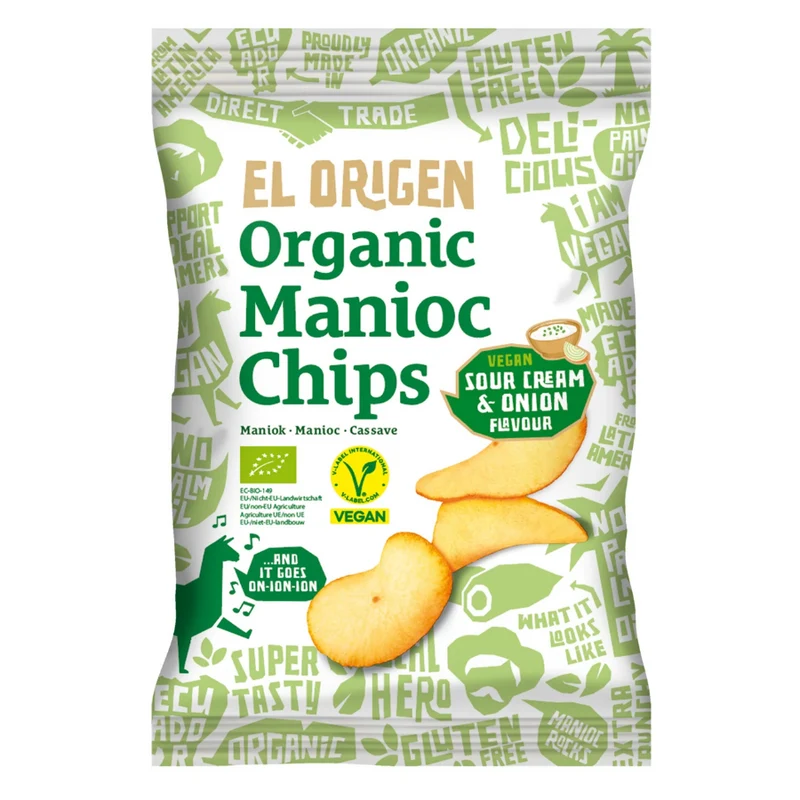 Bio Maniok Chips mit Sour Cream & Onion