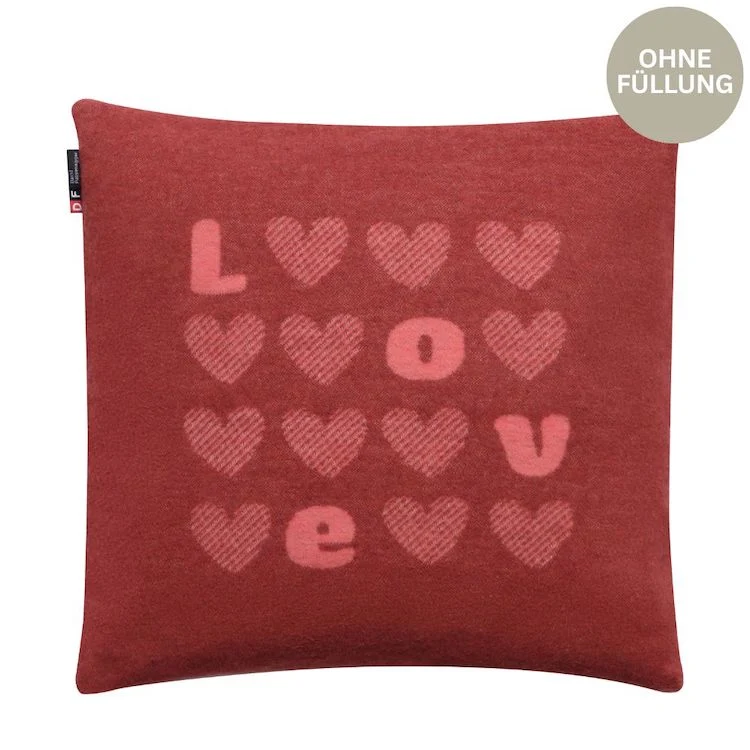 SILVRETTA Kissenhülle Love 40 x 40 cm rot