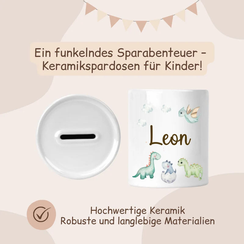 Spardose Keramik - Dinosaurier