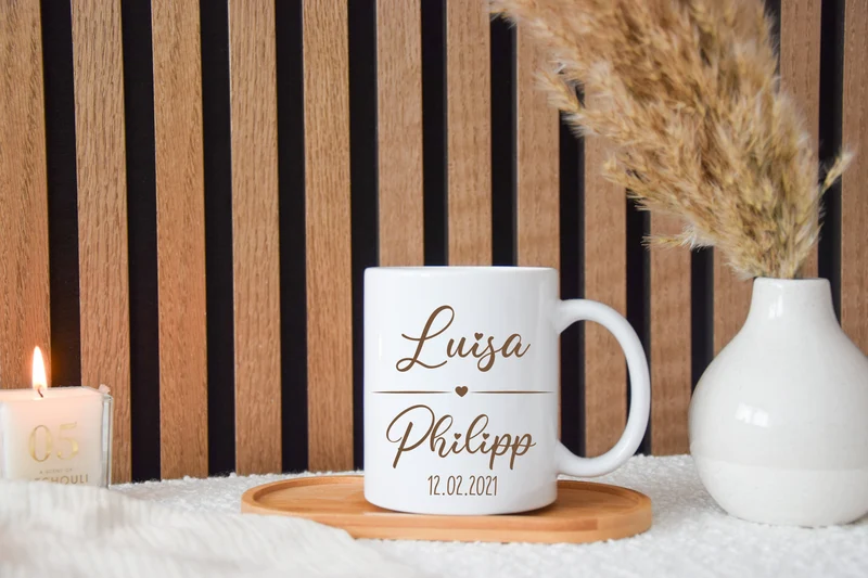 Tasse personalisiert - für Paare mit Datum
