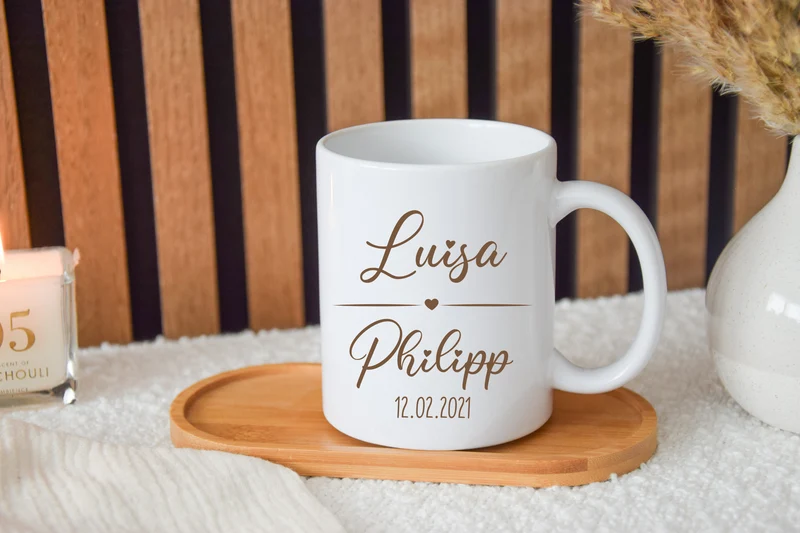 Tasse personalisiert - für Paare mit Datum